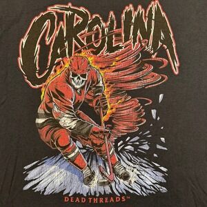 Dead Threads Apparel Carolina Hockey Skeleton Graphic T Shirt Mens XL